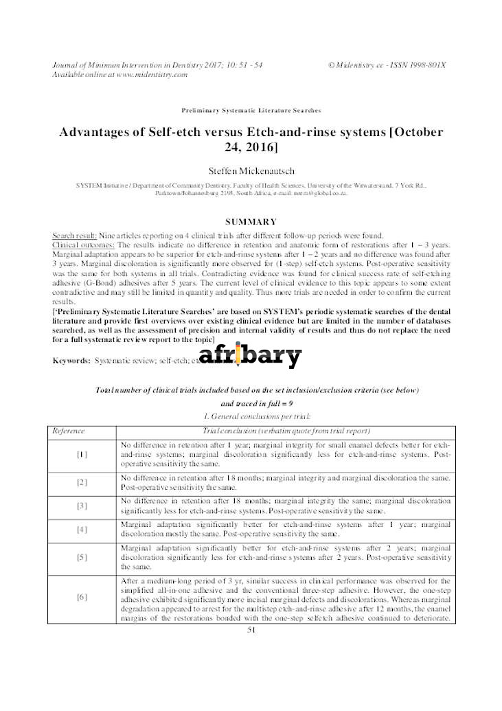 Advantages of Selfetch versus Etchandrinse systems [October 24, 2016