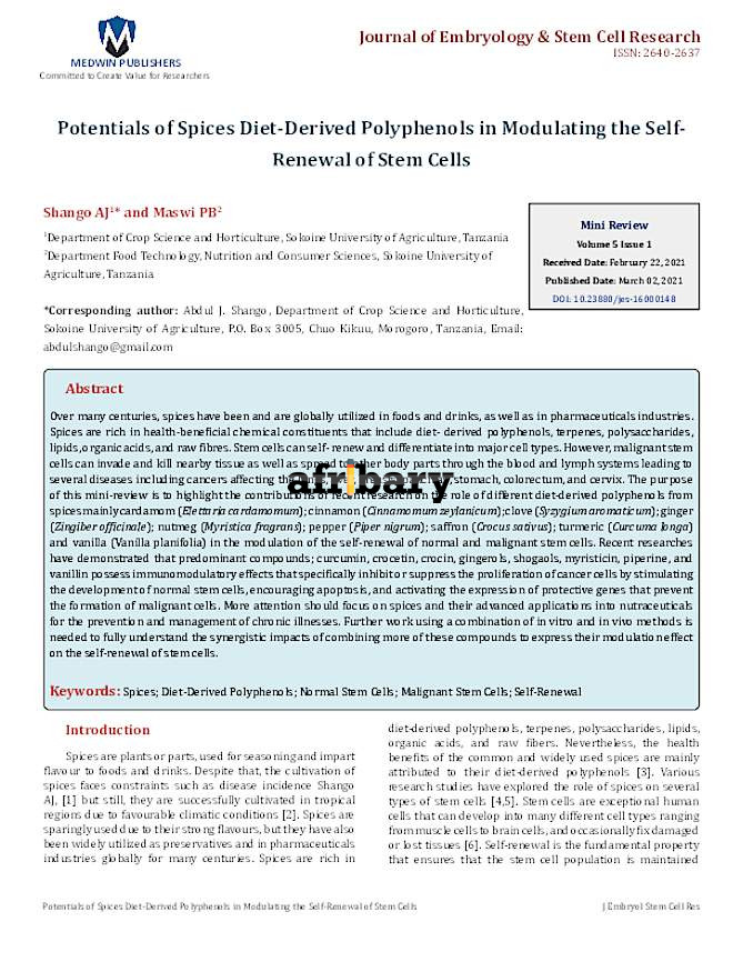 Potentials of Spices DietDerived Polyphenols in Modulating the Self