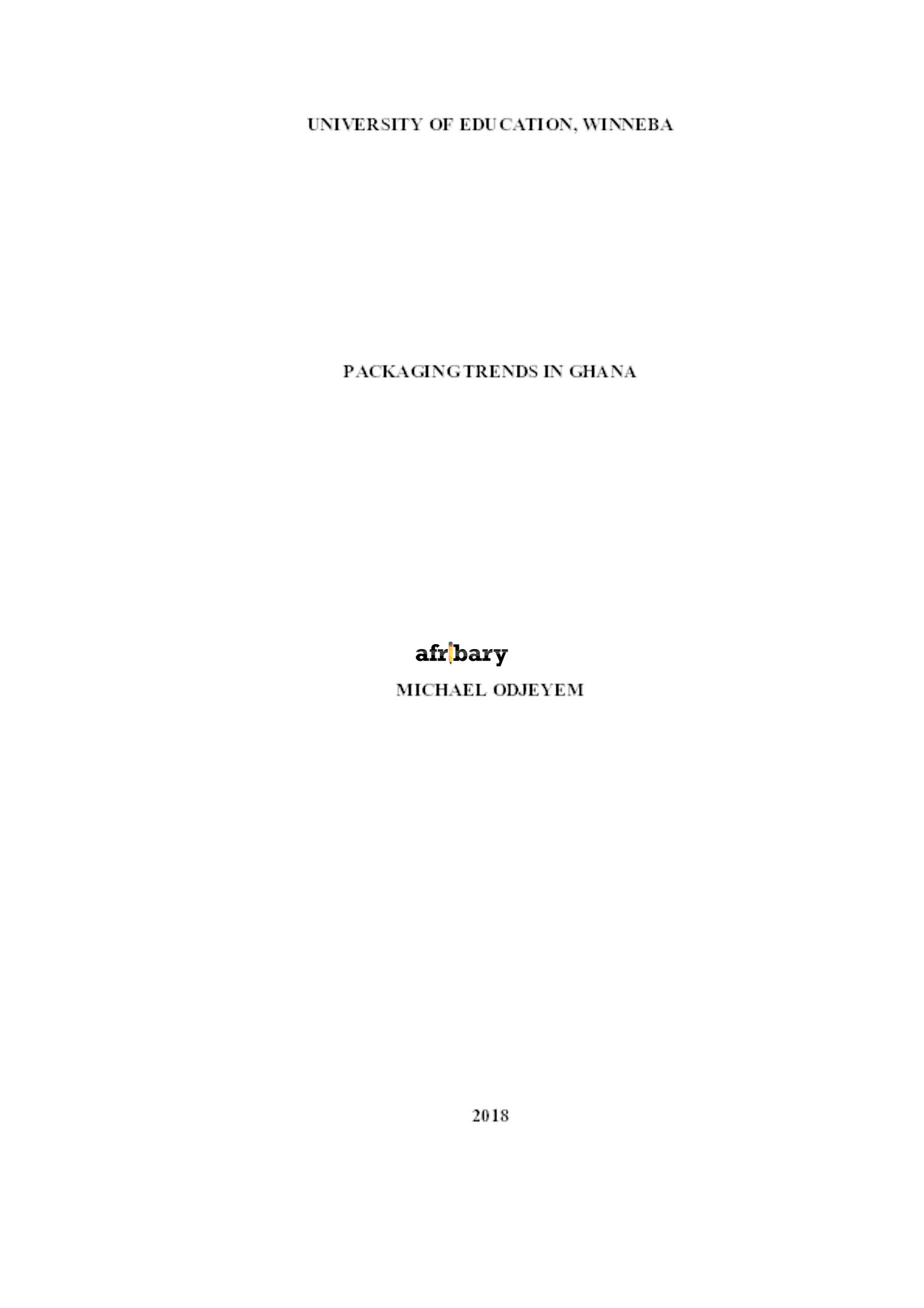 Packaging Trends in Ghana Afribary