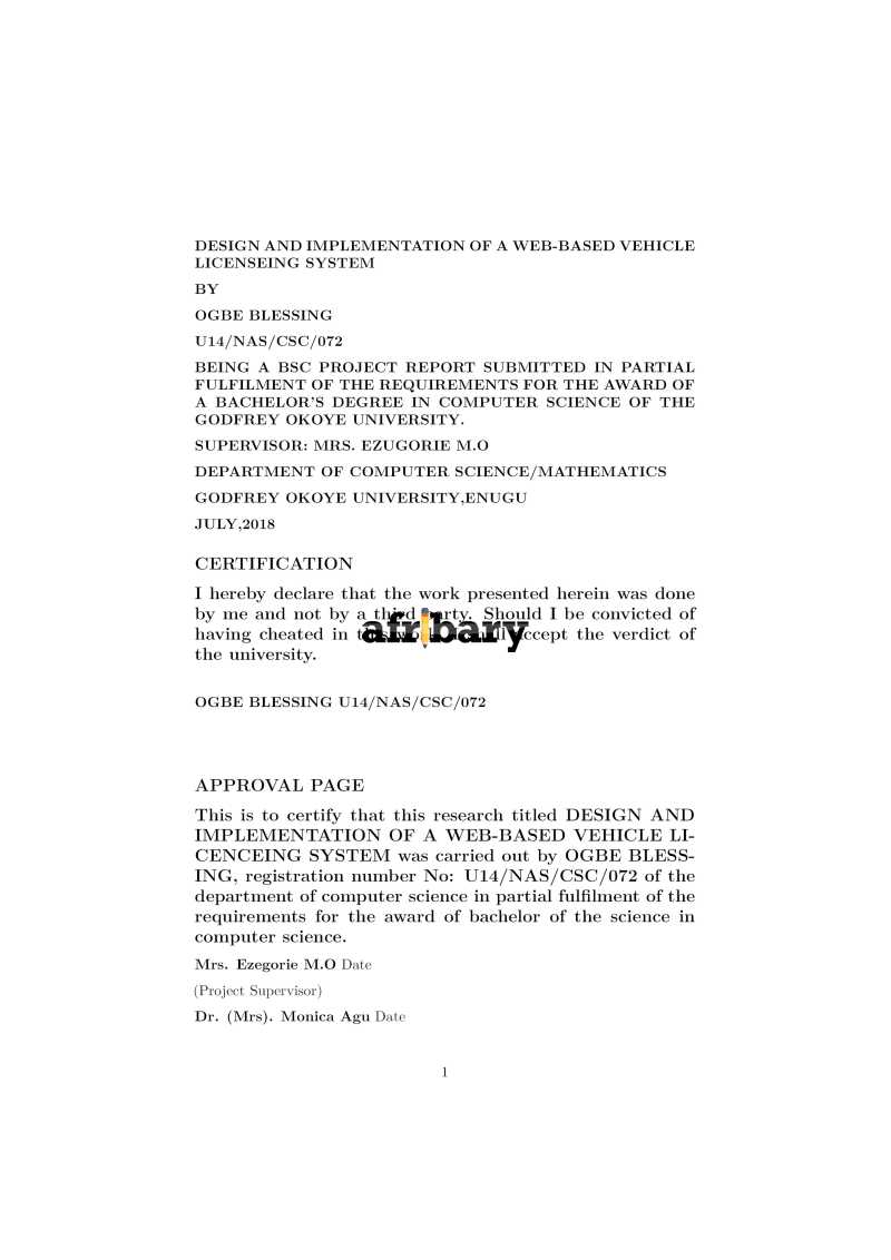 Design and Implementation of a  Based Vehicle Licensing System