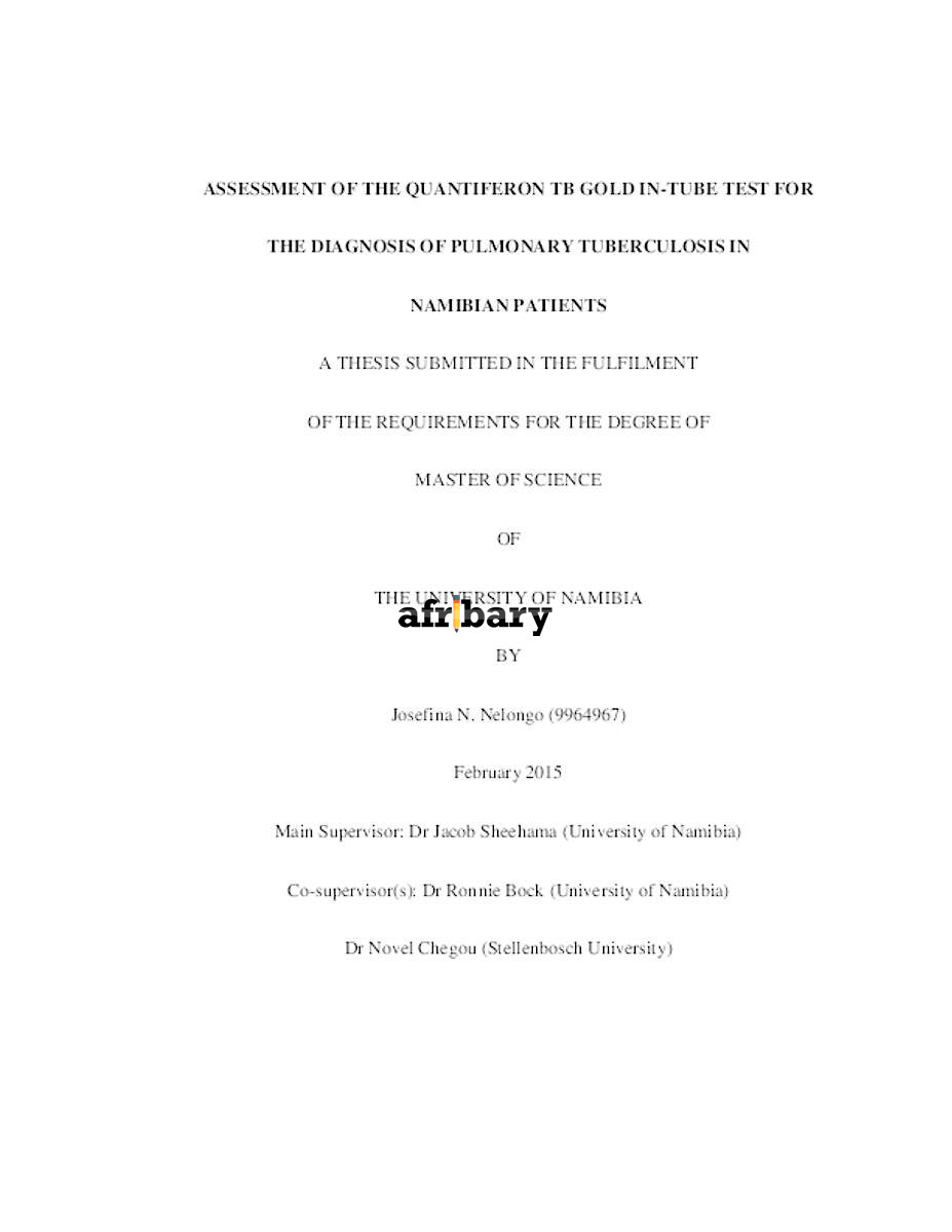 Assessment Of The Quantiferon Tb Gold InTube Test For The Diagnosis Of