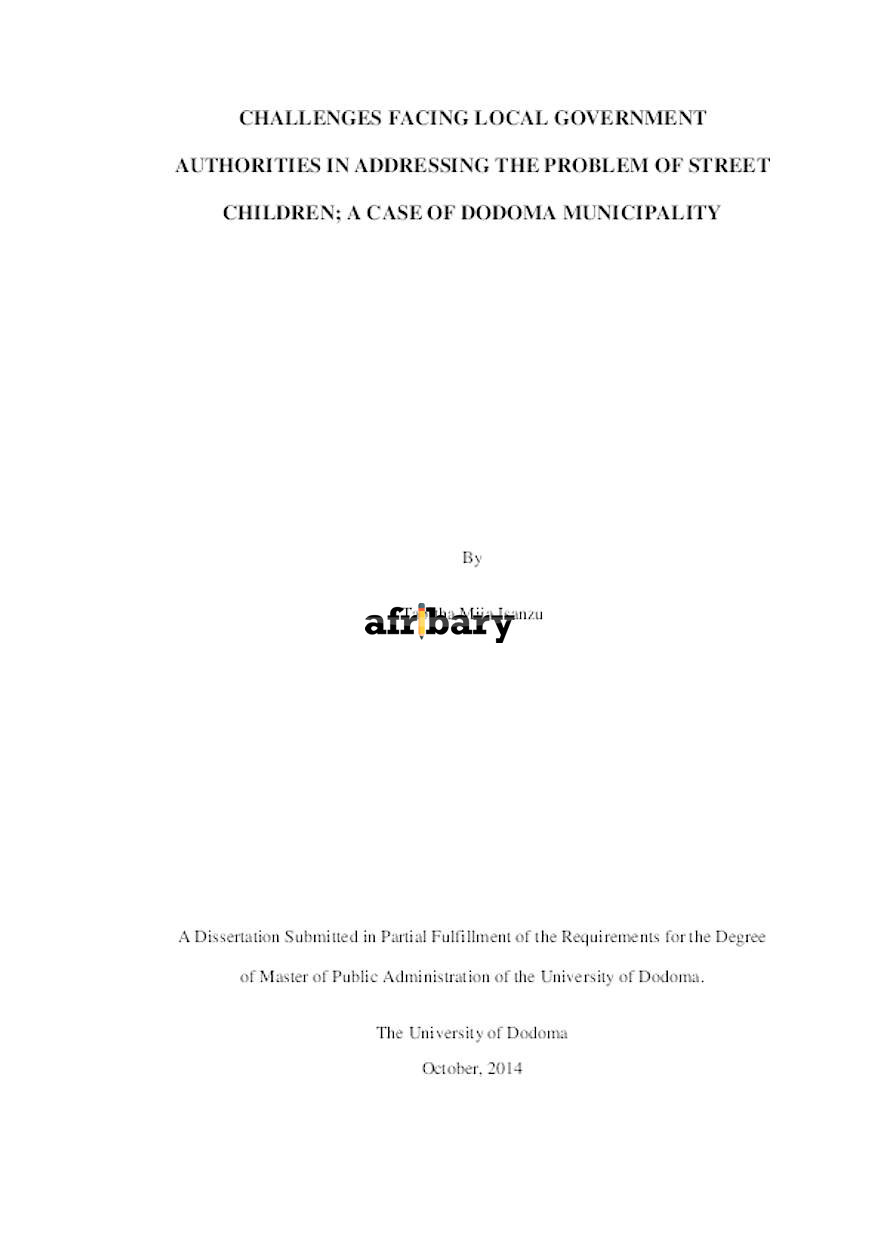 Challenges Facing Local Government Authorities In Addressing The ...