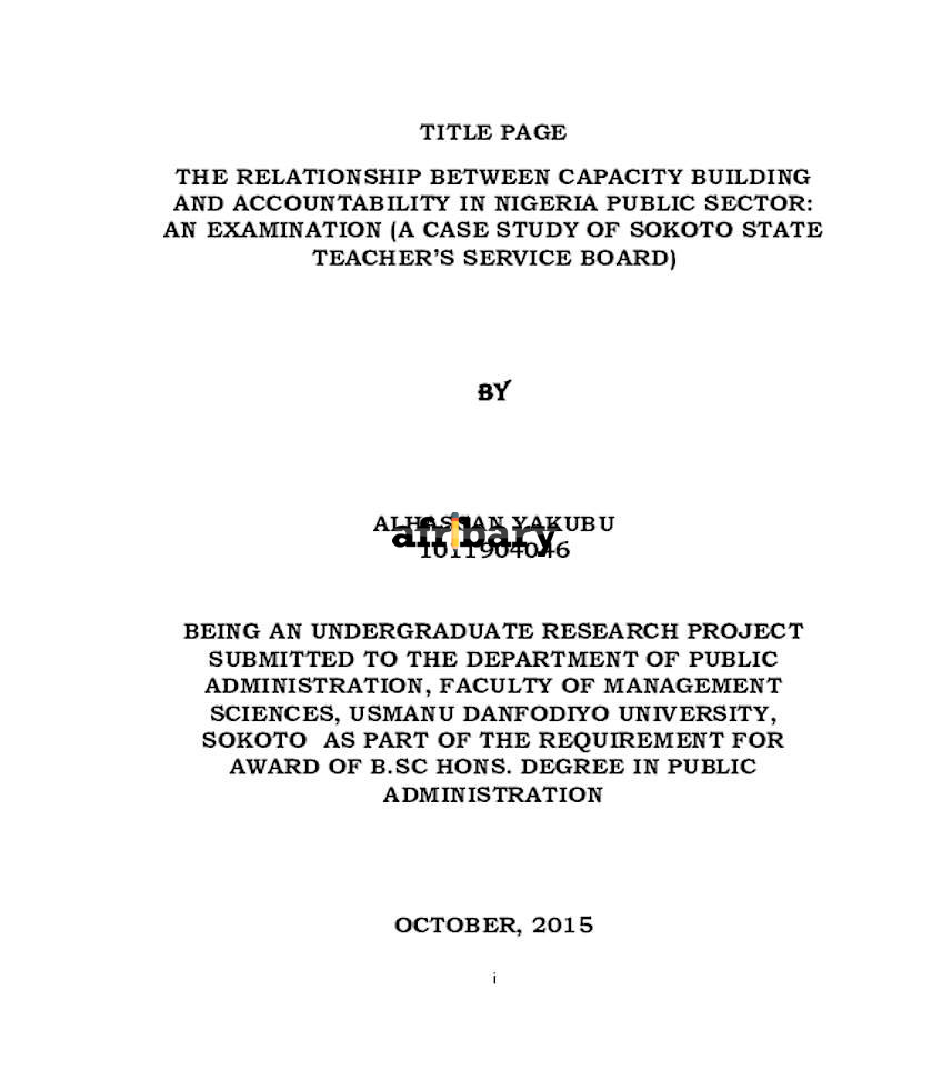 The Relationship Between Capacity Building And Accountability In ...