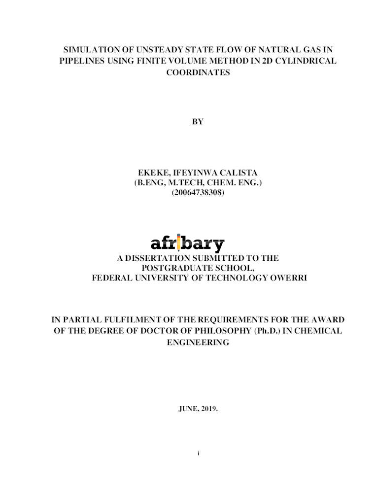 SIMULATION OF UNSTEADY STATE FLOW OF NATURAL GAS IN PIPELINES USING
