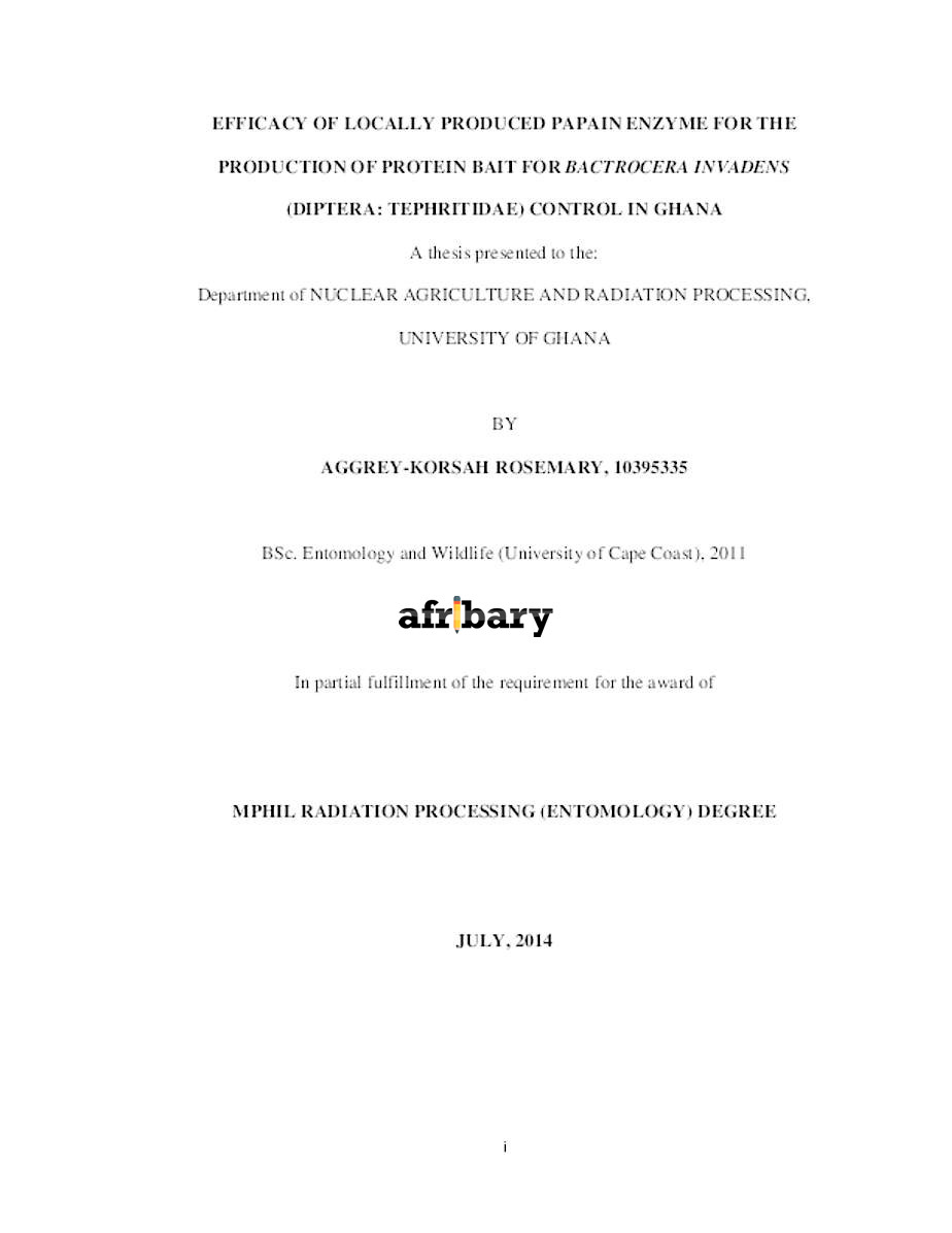 Efficacy Of Locally Produced Papain Enzyme For The Production Of