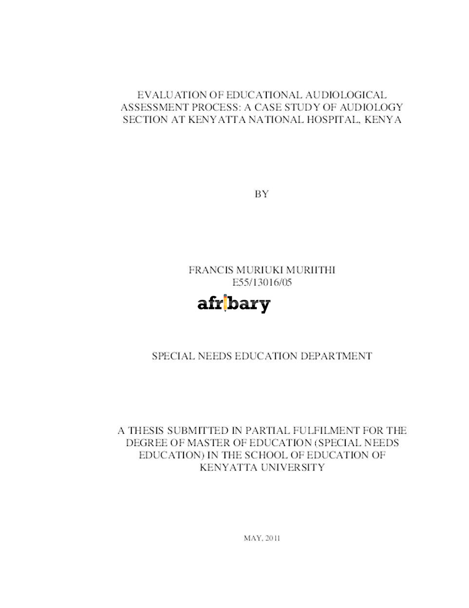 Evaluation Of Educational Audiological Assessment Process: A Case Study ...
