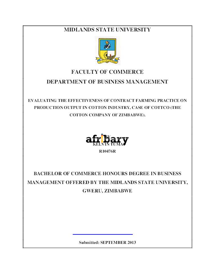 EVALUATING THE EFFECTIVENESS OF CONTRACT FARMING PRACTICE ON PRODUCTION