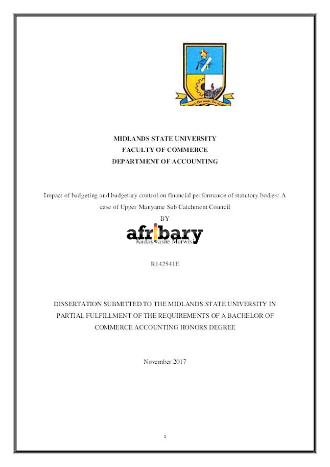 Impact Of Budgeting And Budgetary Control On Financial Performance Of