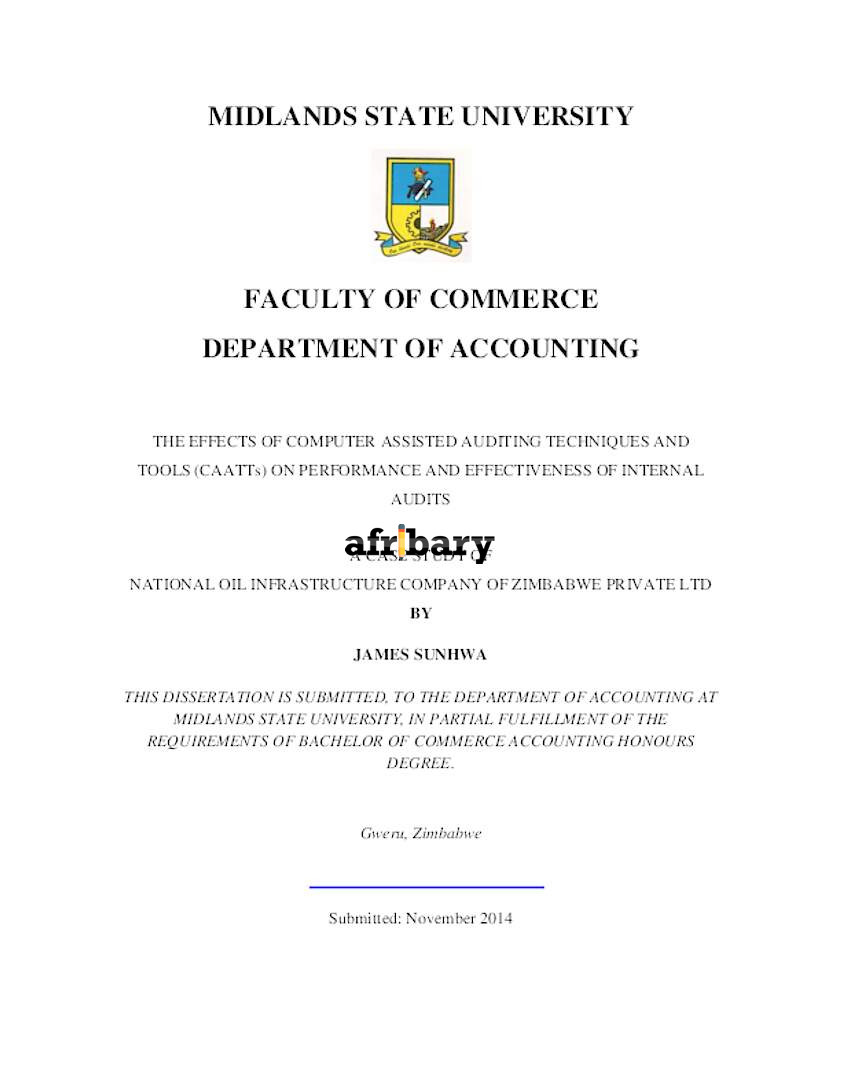 The Effects Of Computer Assisted Auditing Techniques And Tools (Caatts