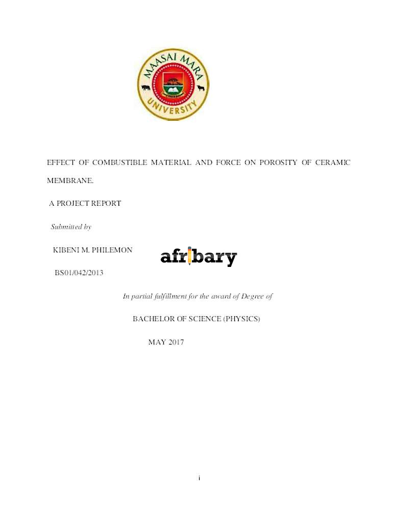 Effect Of Combustible Material And Force On Porosity Of Ceramic