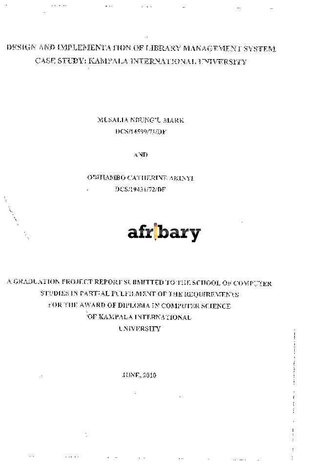 Design And Implementation Of Library Management System Case Study ...