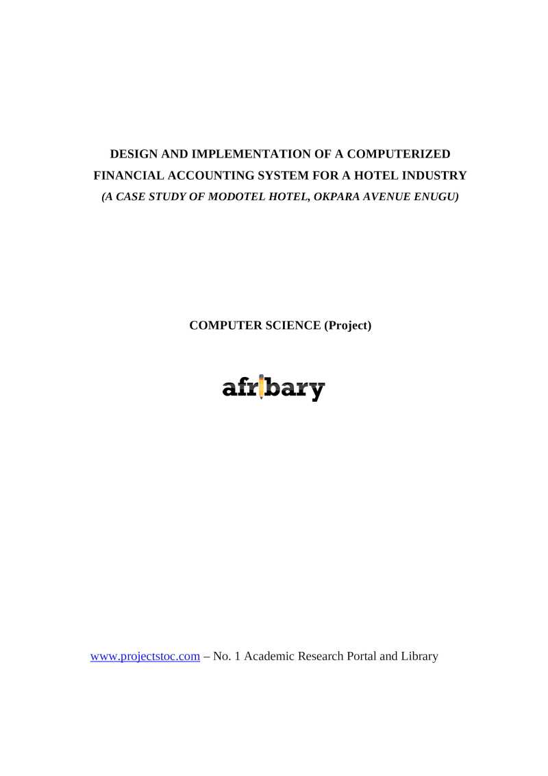 DESIGN AND IMPLEMENTATION OF A COMPUTERIZED FINANCIAL ACCOUNTING SYSTEM ...