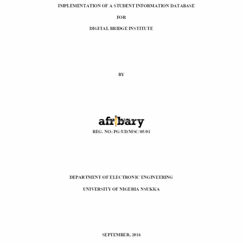 Implementation of a Student Information Database for Digital Bridge