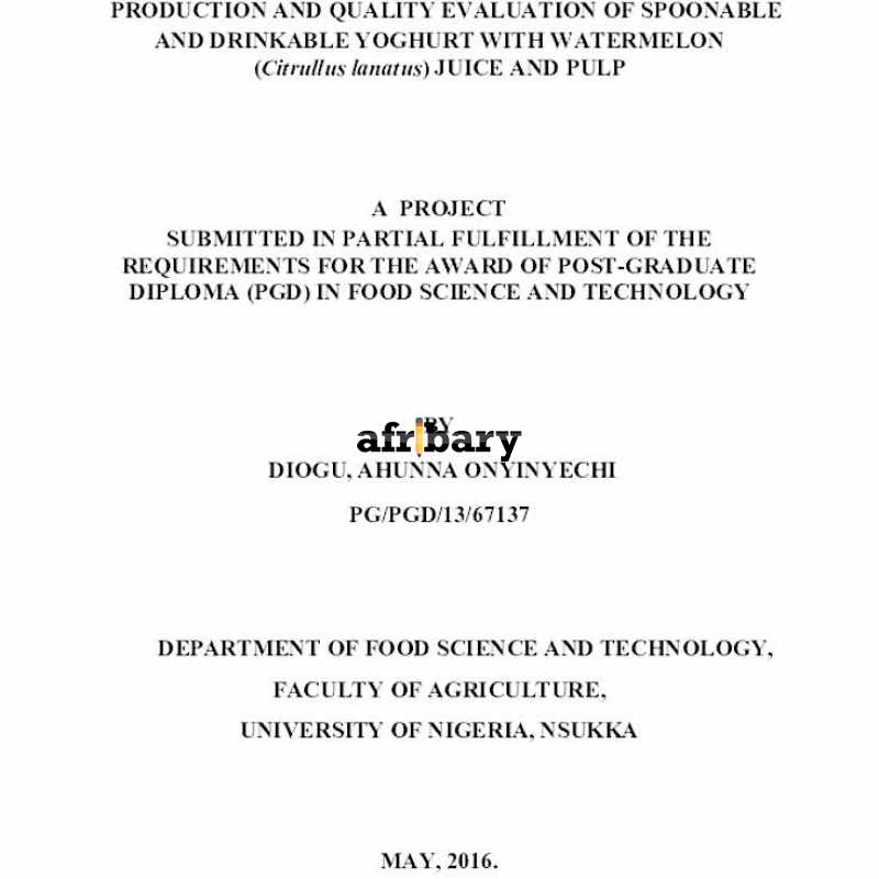 Production and Quality Evaluation of Spoonable and Drinkable Yoghurt