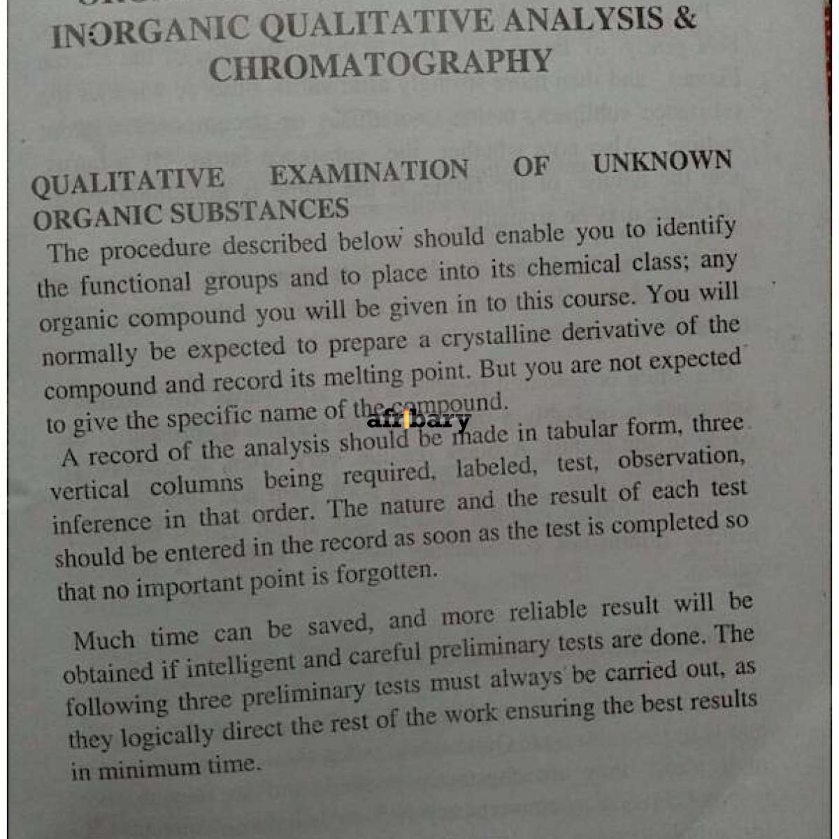 CHM 116 ORGANIC FUNCTIONAL GROUP AND QUALITATIVE ANALYSIS