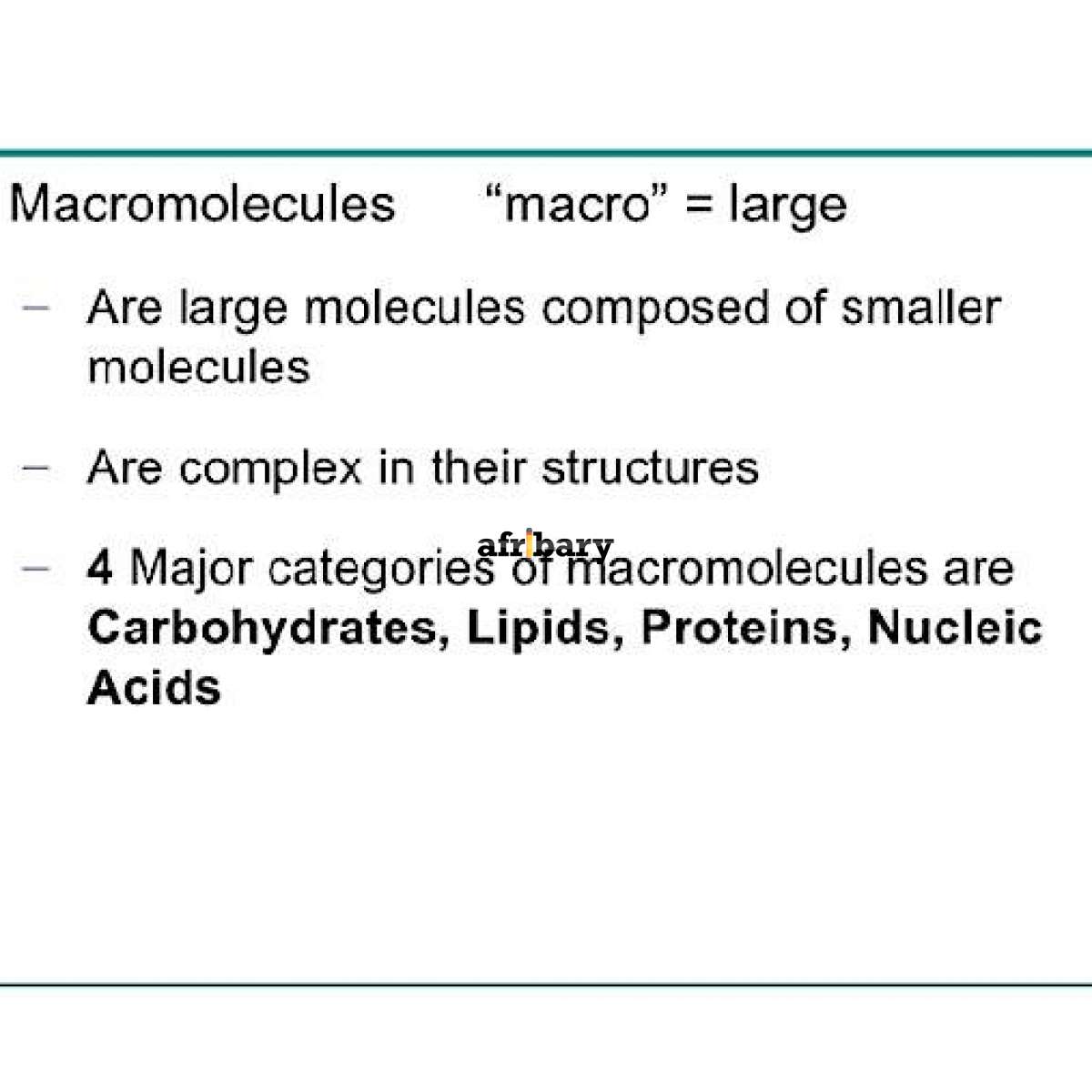 Macromolecule (simplified) Afribary