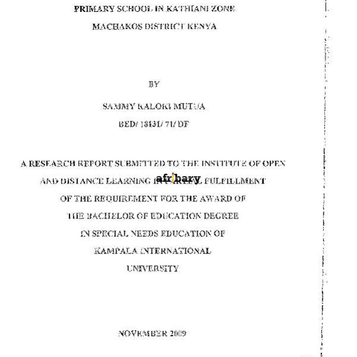 Child Labour and Academic Performance A Case Study in Primary Seven in ...