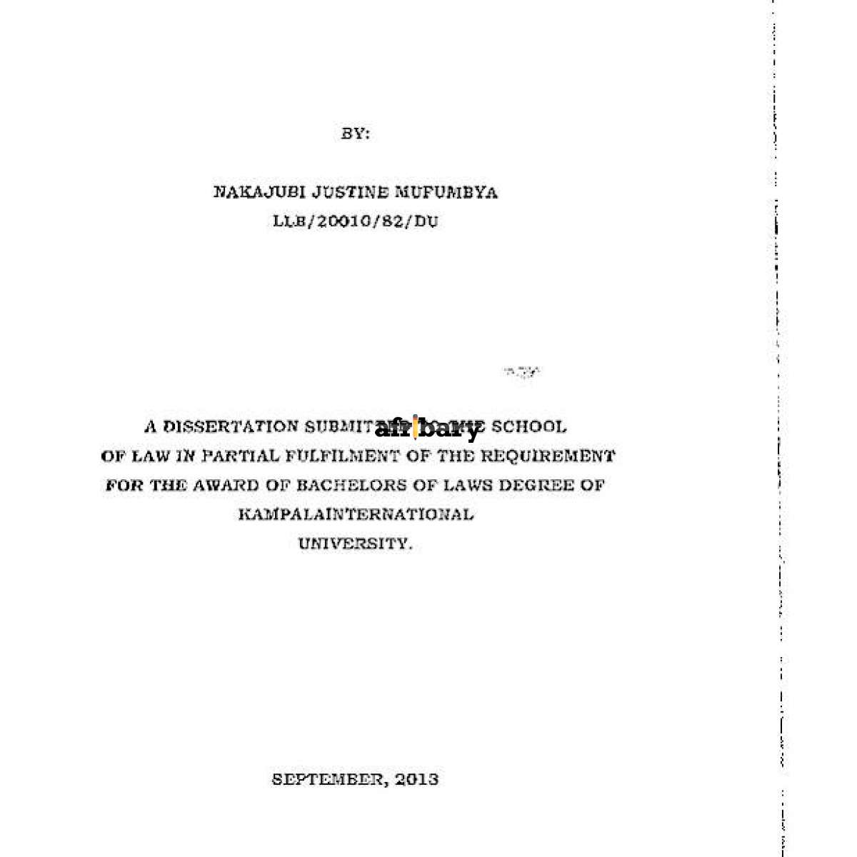 Application of The Common Law Doctrine of Equity in The Ugandan Legal