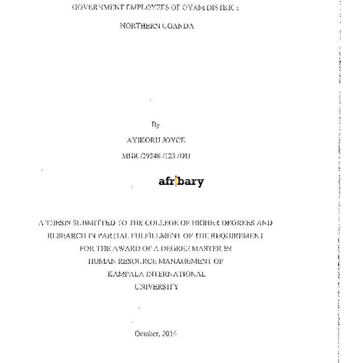 Capacity Building and Staff Performance of Local Government Employees