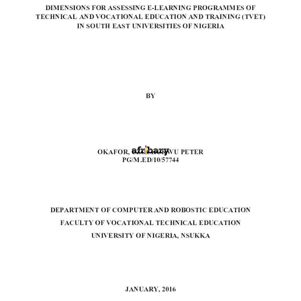 Dimensions For Assessing E-Learning Programs of Technical And ...