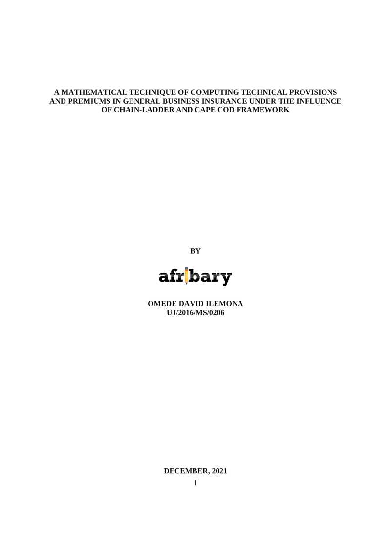 A Mathematical Technique of Computing Technical Provisions and Premiums