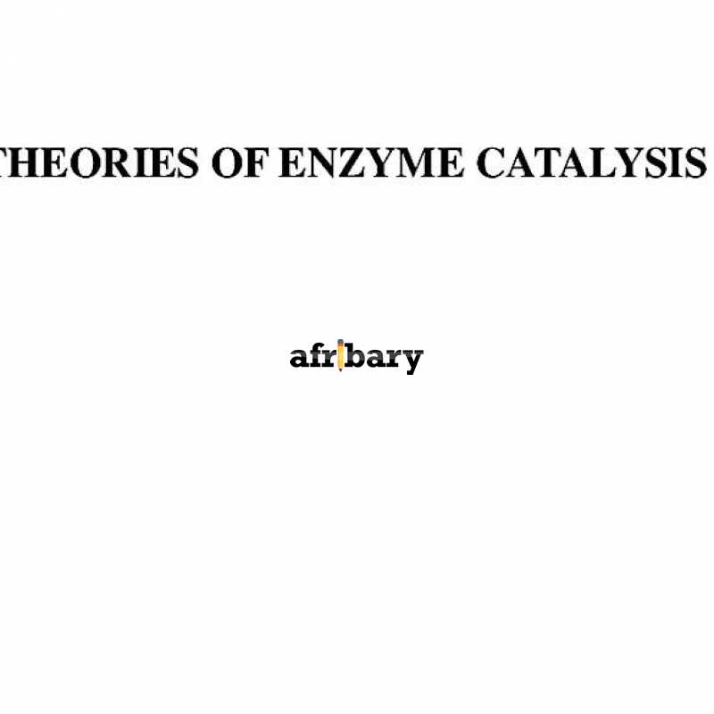 MCB 415 THEORIES OF ENZYME CATALYSIS Afribary