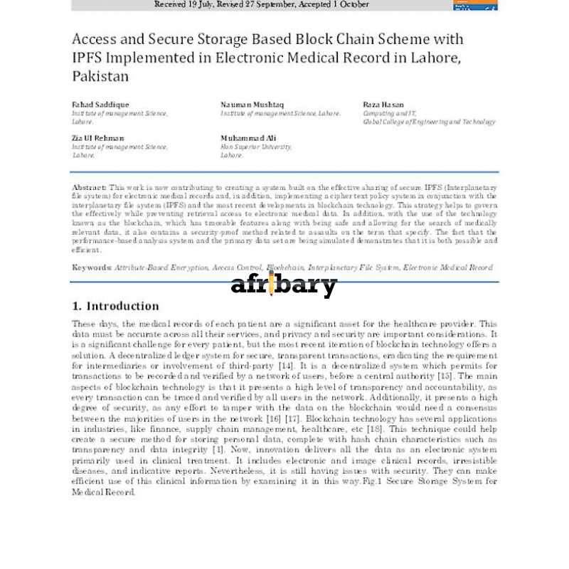 Access and Secure Storage Based Block Chain Scheme with IPFS ...