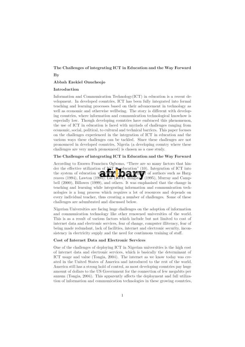 The Challenges Of Integrating ICT In Education And The Way Forward 