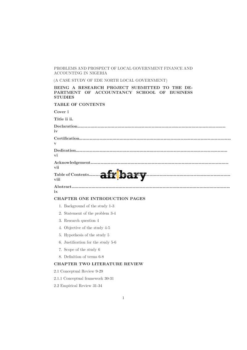 Problems and Prospect of Local Government Finance and Accounting in ...