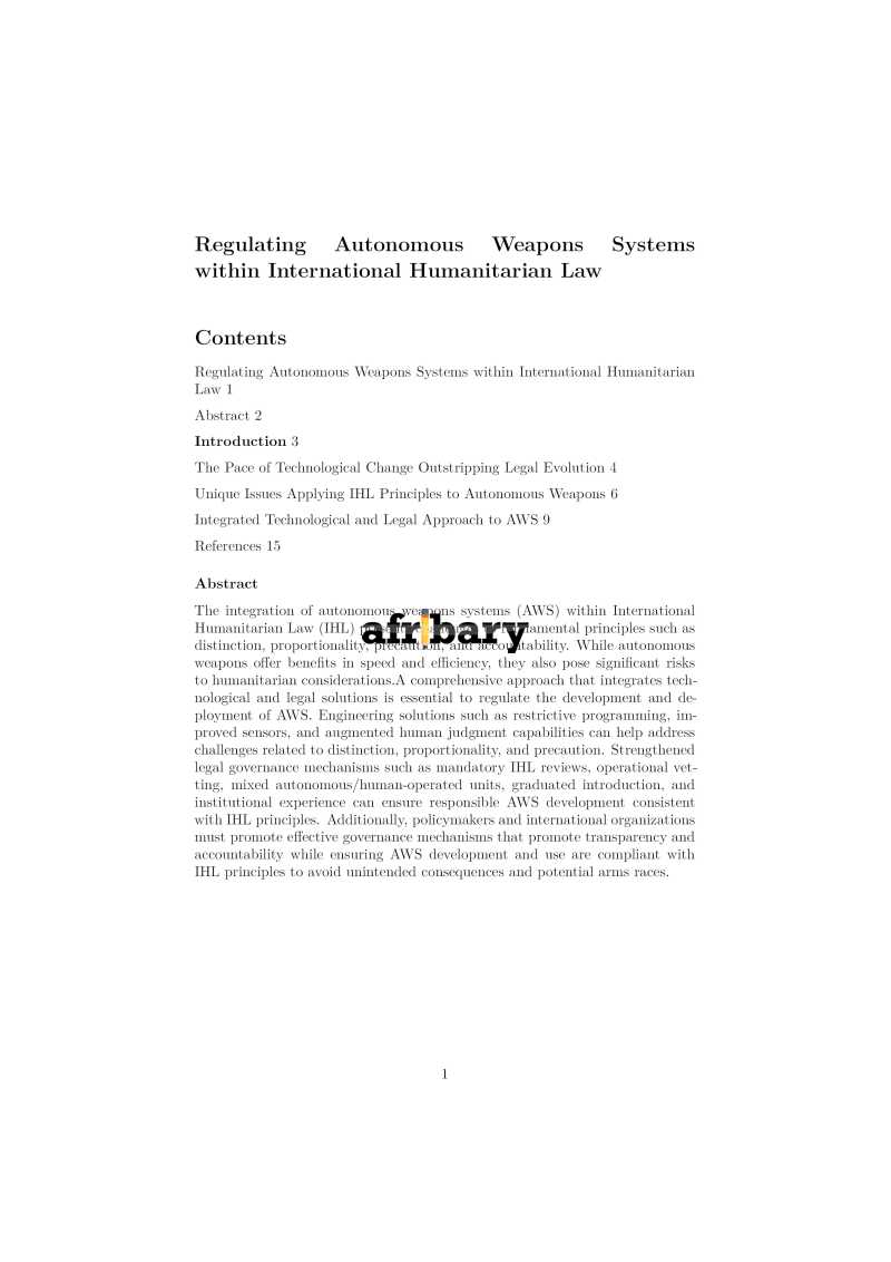 Regulating autonomous weapons systems within international humanitarian